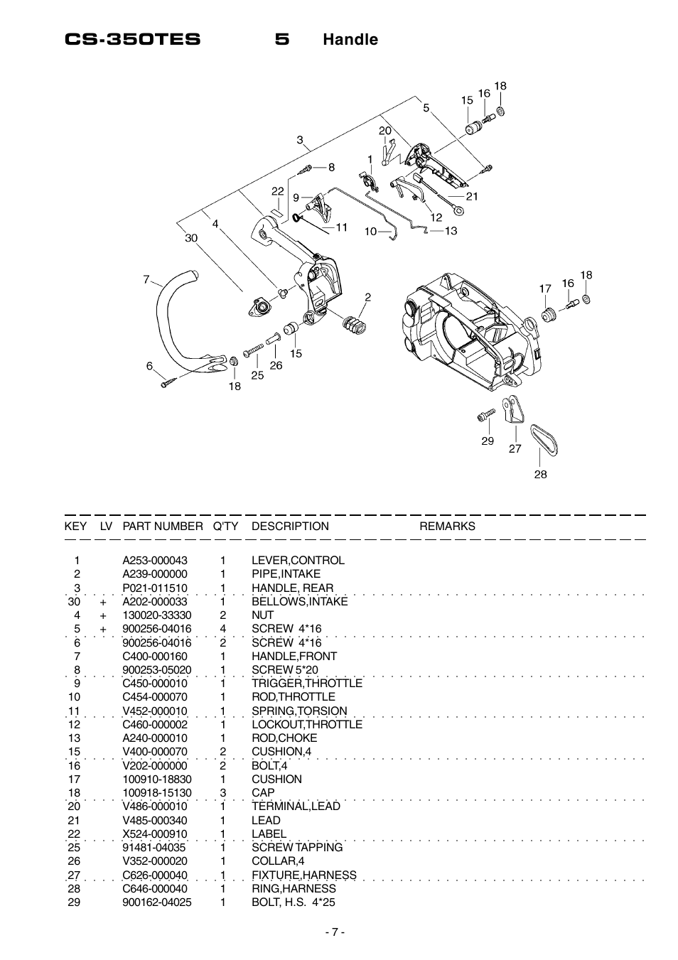 Cs-350tes 5 handle | Echo CS-350TES User Manual | Page 8 / 16