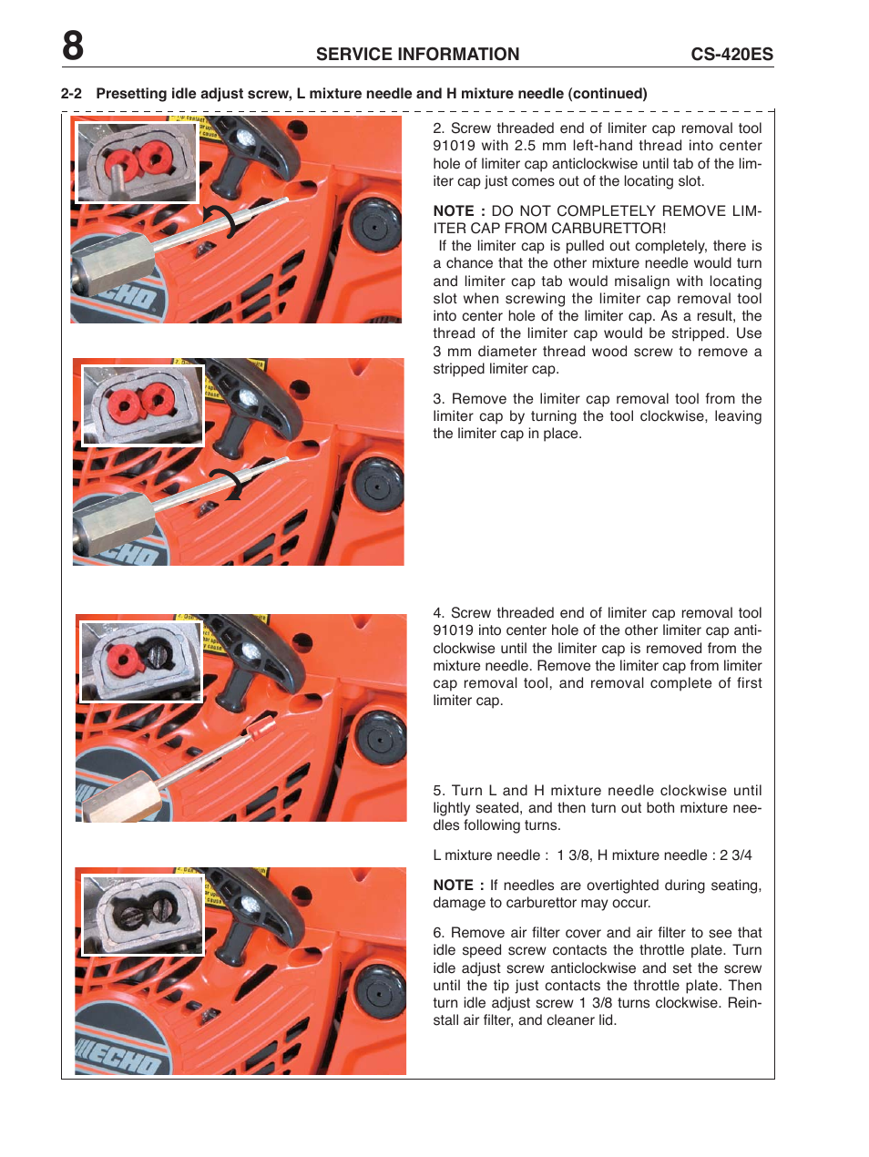 Echo CS-420ES User Manual | Page 8 / 10