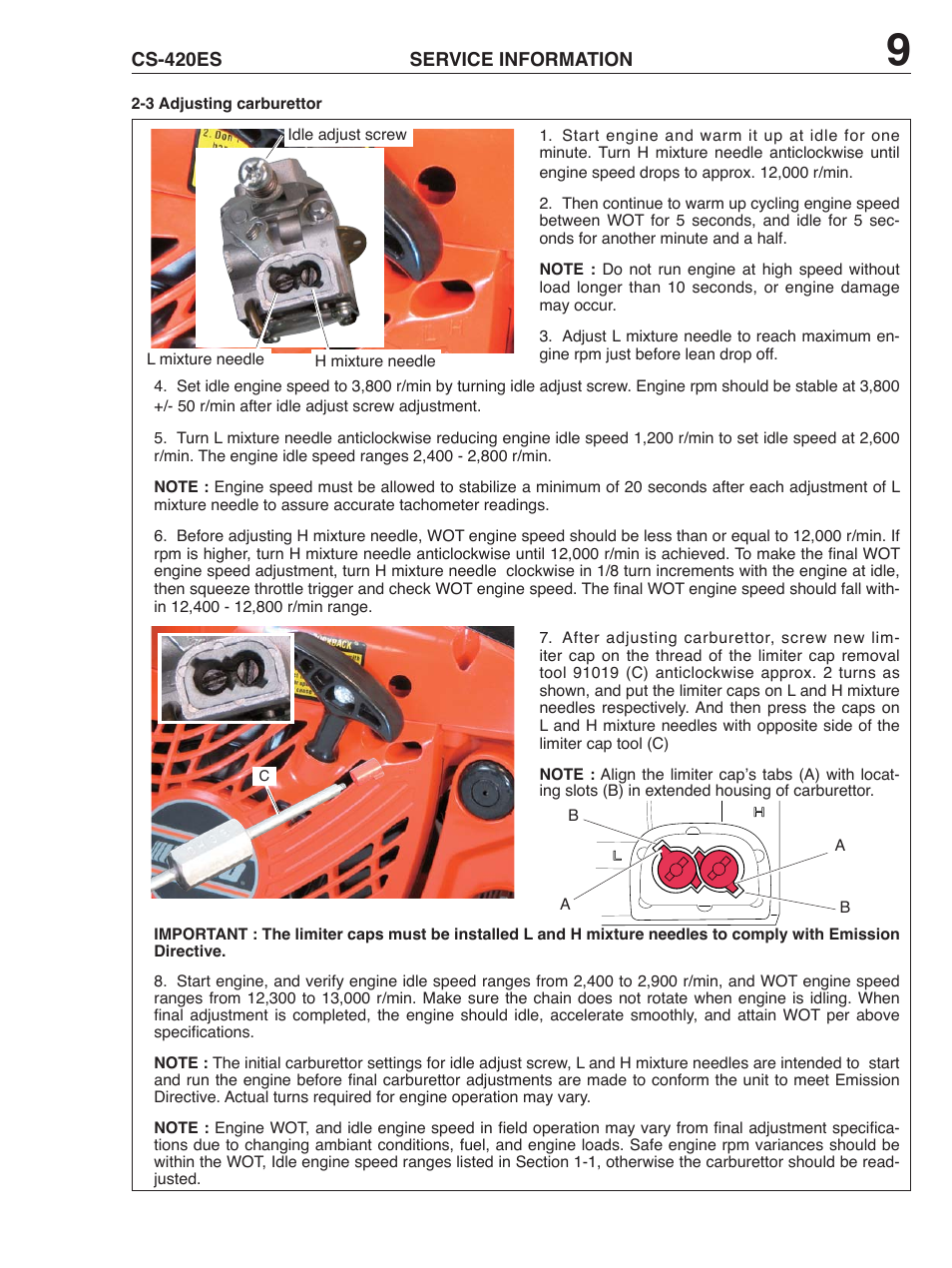 Echo CS-420ES User Manual | Page 9 / 10