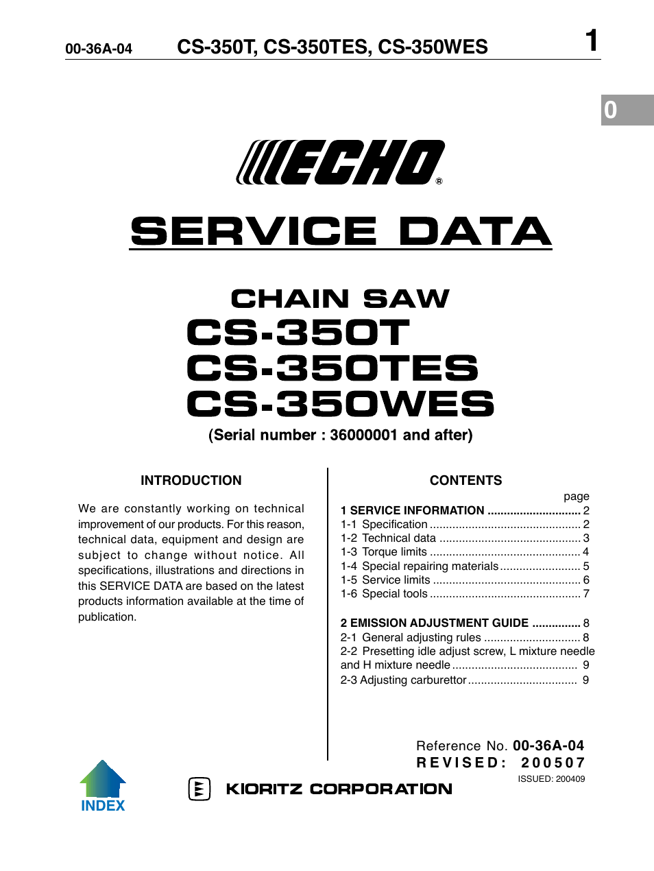 Echo CS-350WES User Manual | 10 pages