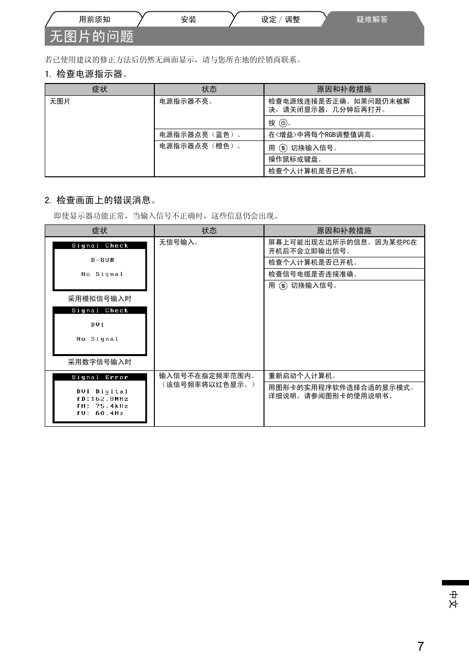无图片的问题 | Eizo FlexScan S2031W User Manual | Page 73 / 76