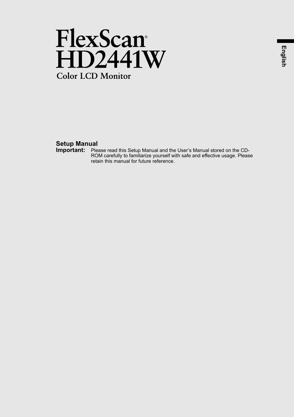 Eizo FlexScan HD2441W User Manual | Page 3 / 148
