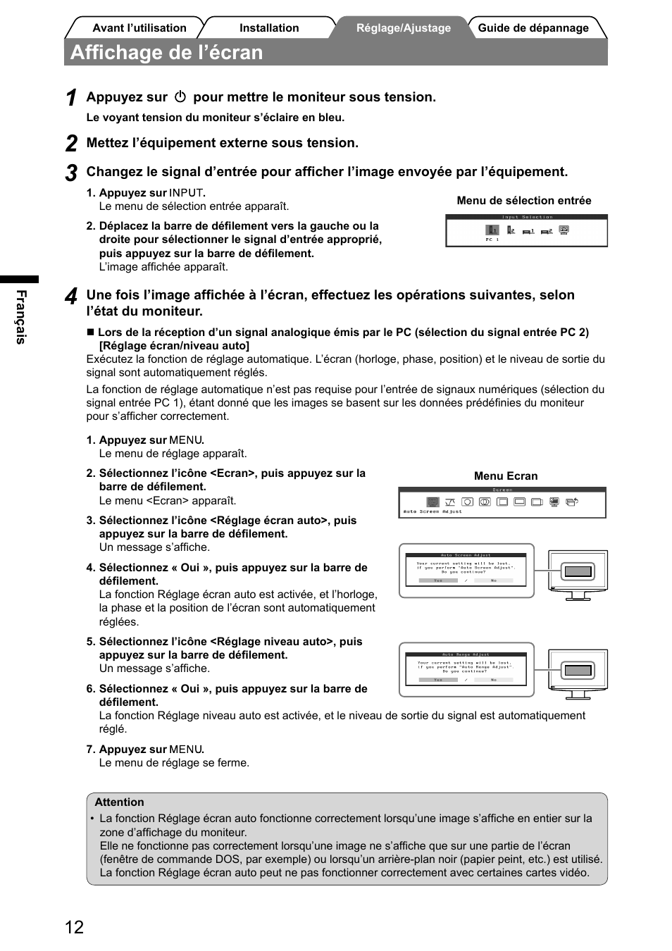 Afﬁchage de l’écran | Eizo FlexScan HD2441W User Manual | Page 46 / 148