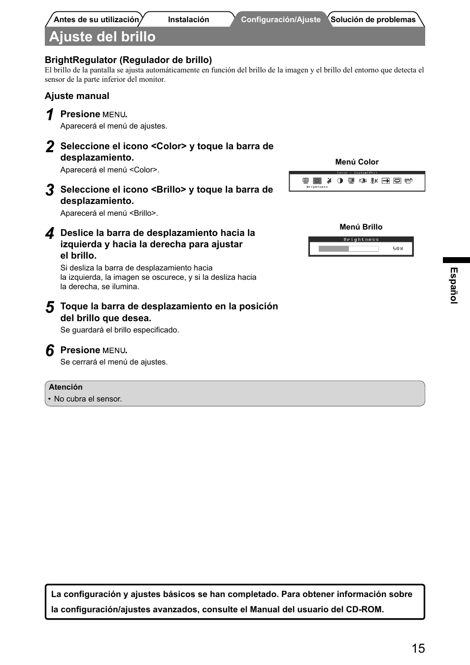 Ajuste del brillo | Eizo FlexScan HD2441W User Manual | Page 65 / 148