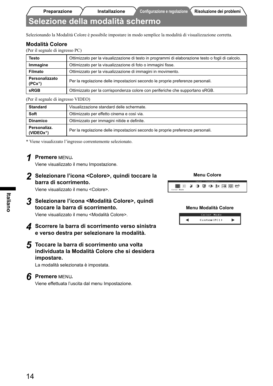 Selezione della modalità schermo | Eizo FlexScan HD2441W User Manual | Page 80 / 148