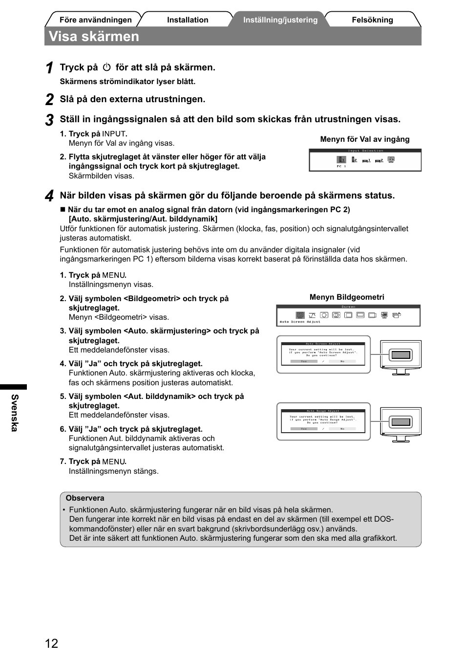 Visa skärmen | Eizo FlexScan HD2441W User Manual | Page 94 / 148