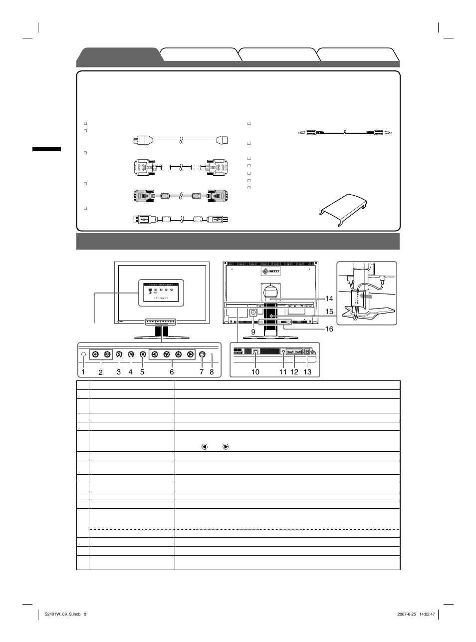 Bedienelemente und funktionen, Deutsch | Eizo FlexScan S2401W User Manual | Page 12 / 76