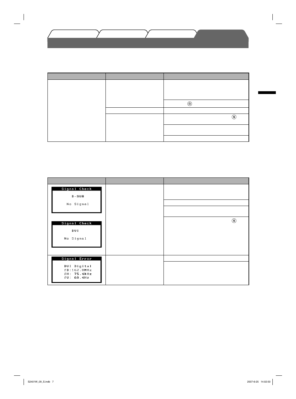 Problem: kein bild | Eizo FlexScan S2401W User Manual | Page 17 / 76