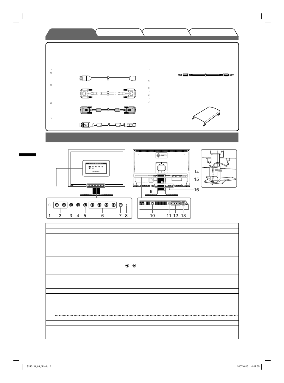 Controles y funciones, Español | Eizo FlexScan S2401W User Manual | Page 28 / 76