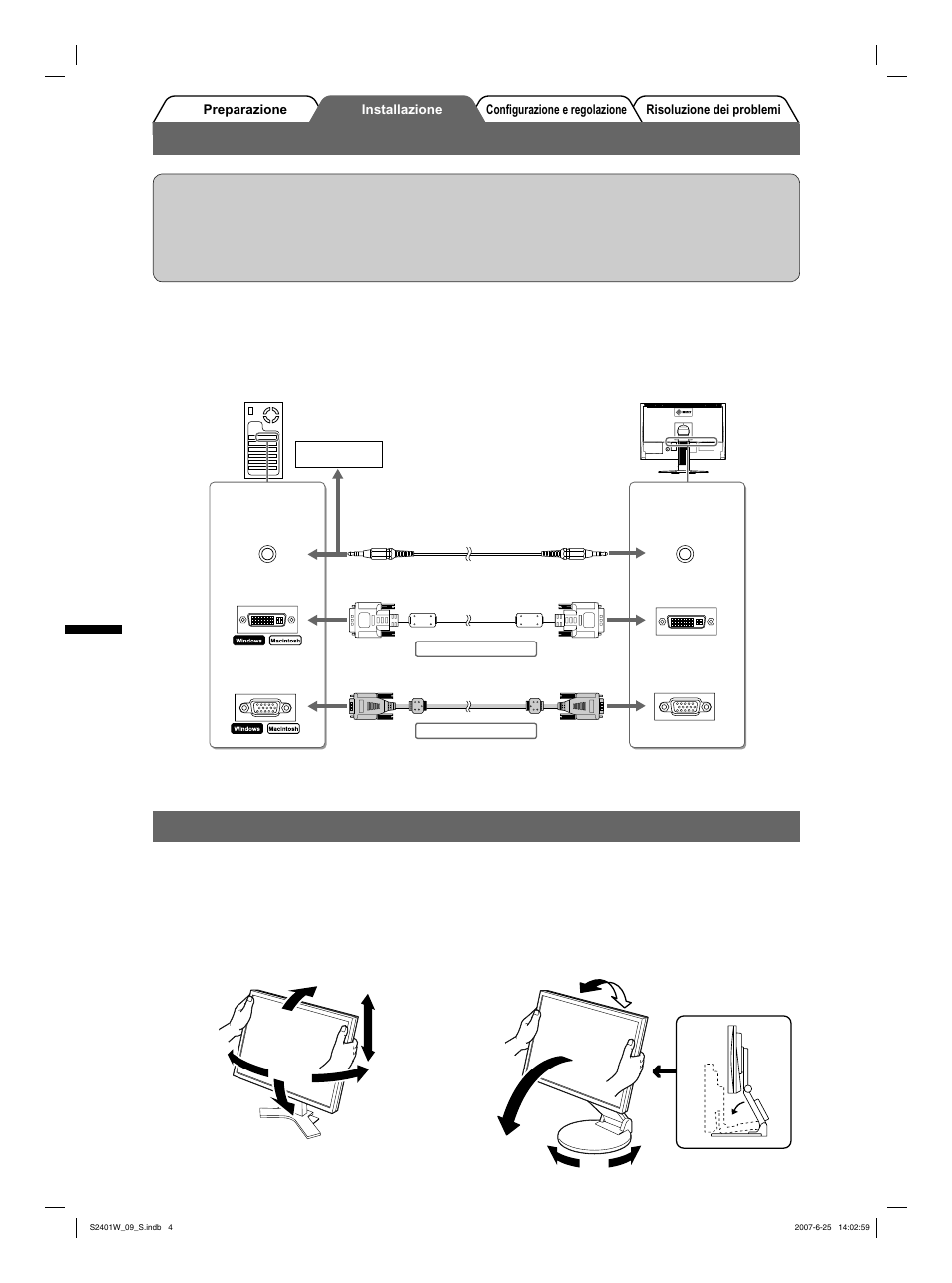 Collegamento dei cavi | Eizo FlexScan S2401W User Manual | Page 38 / 76