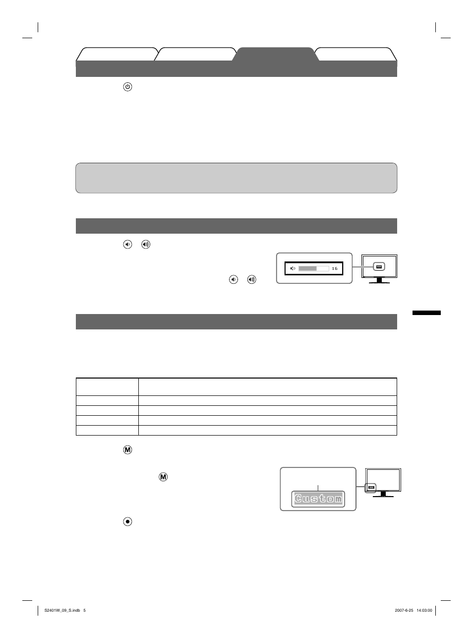 Visualizzazione dello schermo, Regolazione del volume del diffusore, Selezione della modalità schermo | Eizo FlexScan S2401W User Manual | Page 39 / 76