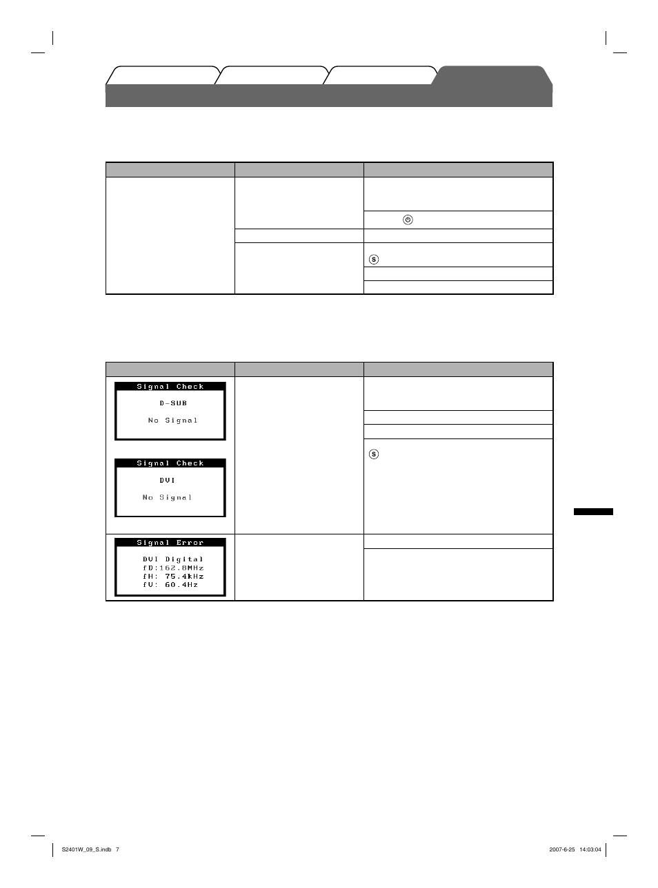 Ingen bild visas | Eizo FlexScan S2401W User Manual | Page 49 / 76