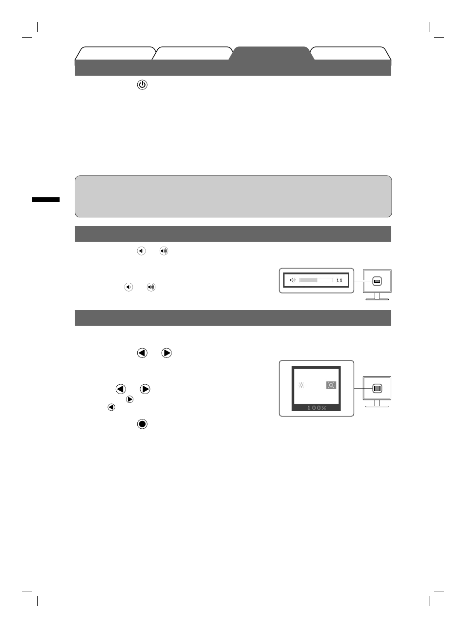 Affi chage de l’écran, Réglage de la luminosité, Réglage du volume du haut-parleur | Eizo FlexScan S1731 User Manual | Page 24 / 76