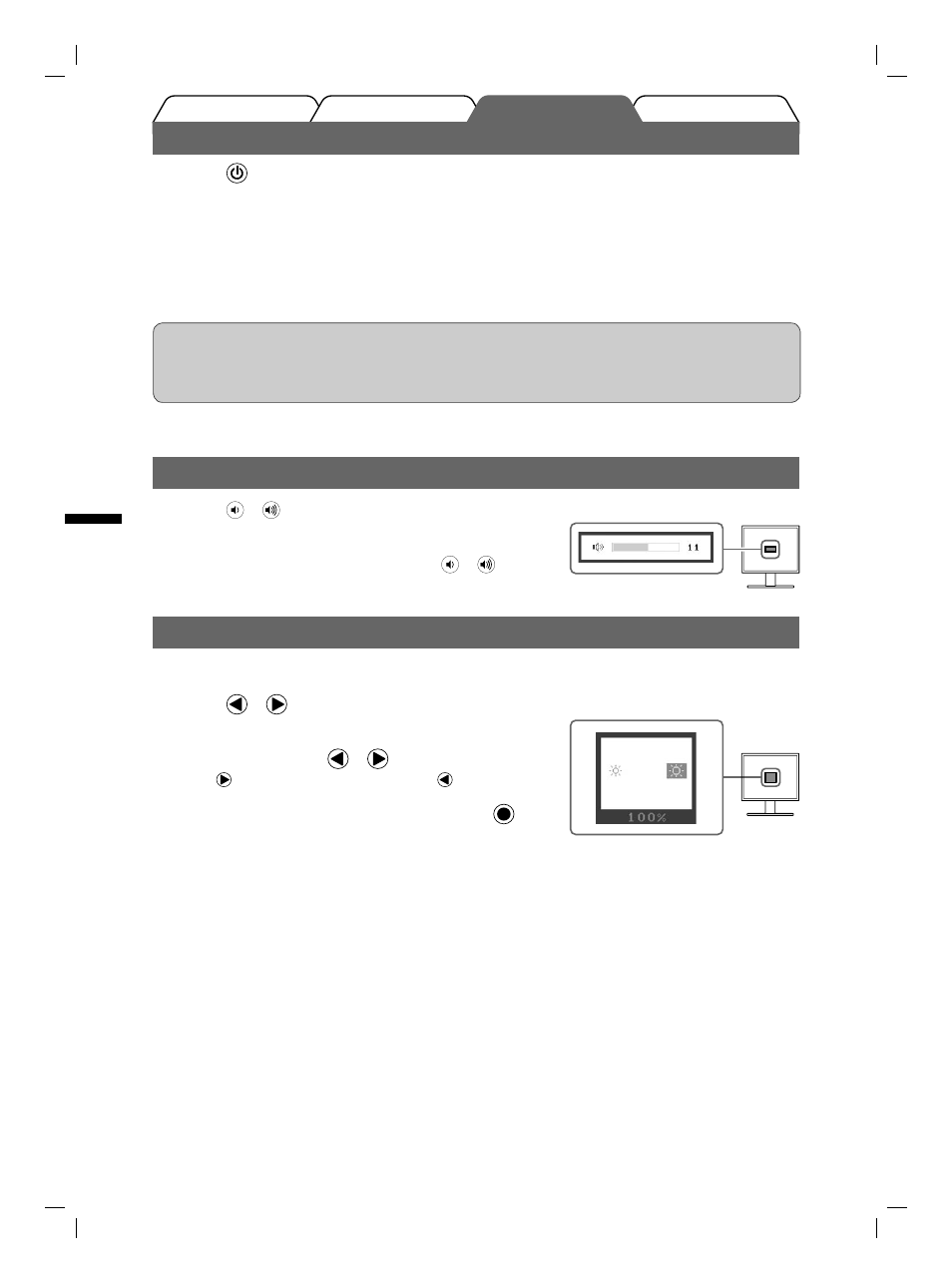 Visualización de la pantalla, Ajuste del brillo, Ajuste del volumen del altavoz | Eizo FlexScan S1731 User Manual | Page 32 / 76