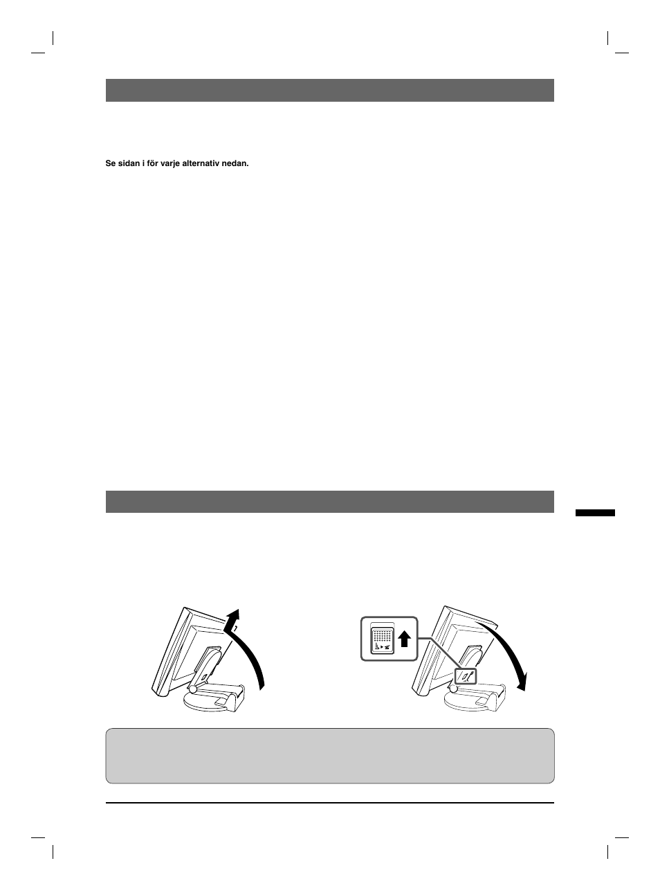 Förpackningens innehåll, Installation/lagring av skärm med ez-up stativ | Eizo FlexScan S1731 User Manual | Page 45 / 76