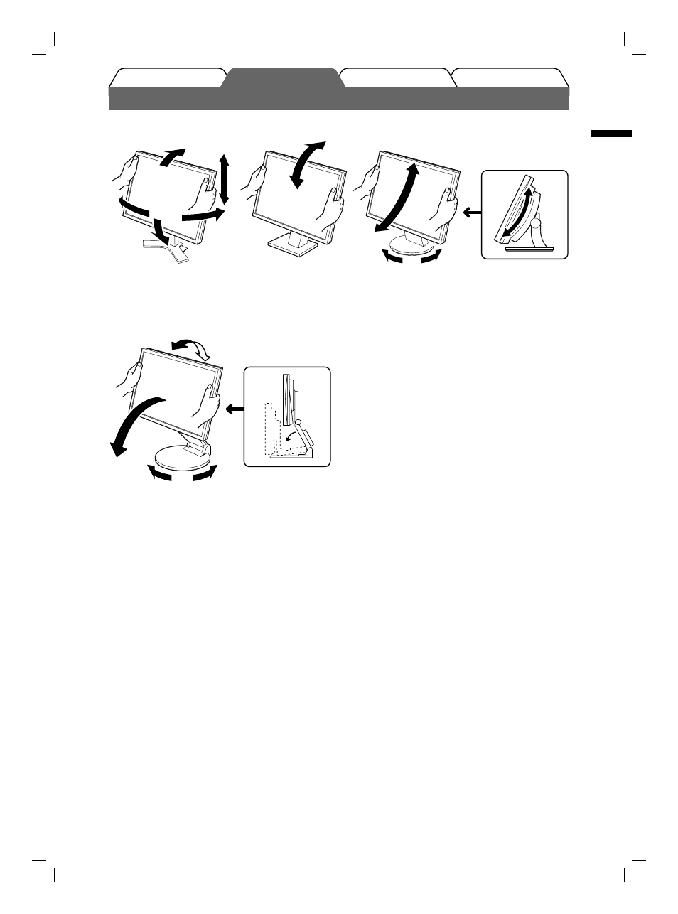 Adjusting screen height and angle | Eizo FlexScan S1731 User Manual | Page 7 / 76