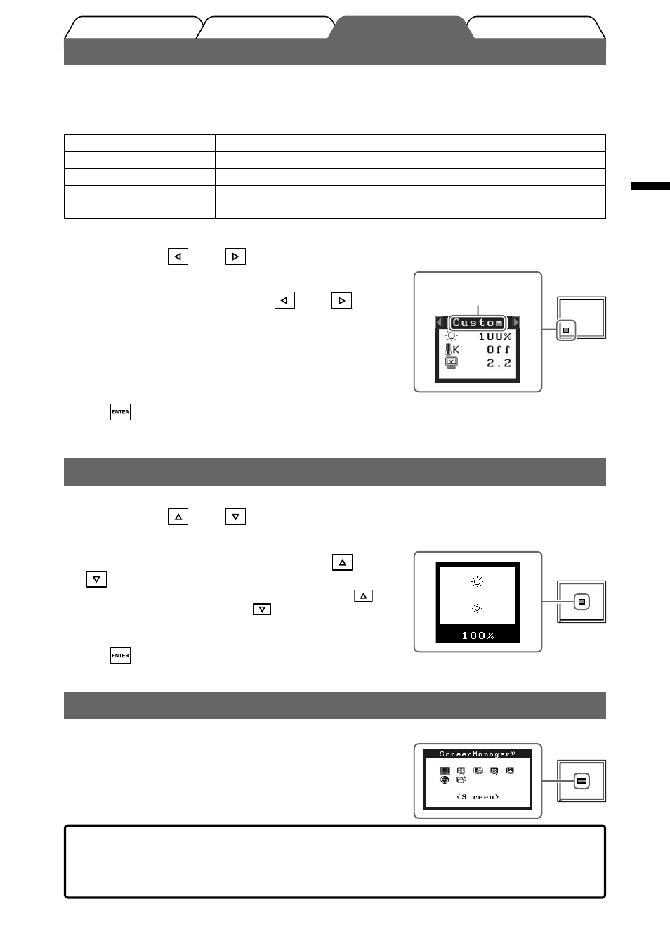 Anzeigemodus auswählen, Bildschirmhelligkeit einstellen, Erweiterte einstellungen/justierung vornehmen | Eizo FlexScan S2000 User Manual | Page 13 / 60