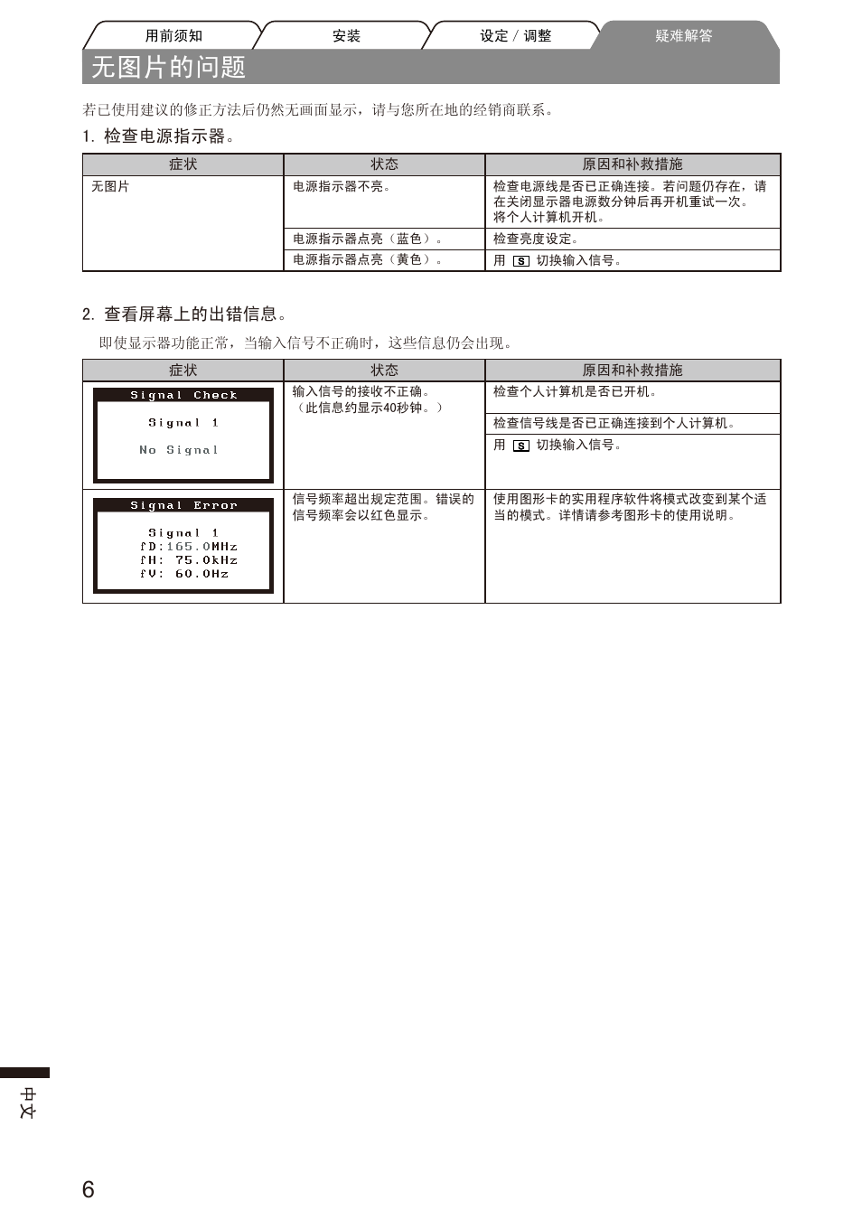无图片的问题 | Eizo FlexScan S2100 User Manual | Page 56 / 60