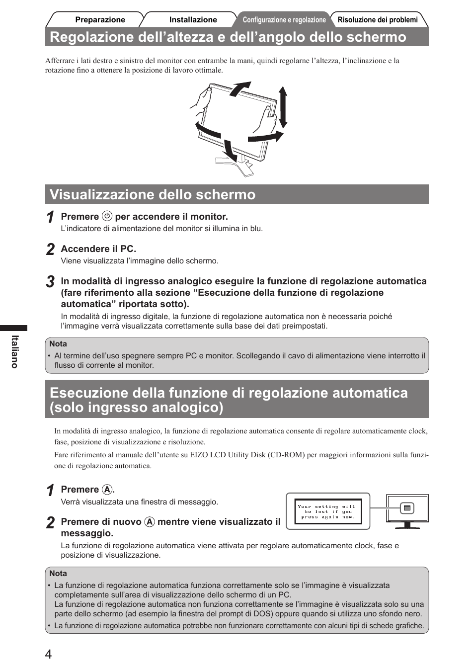 Visualizzazione dello schermo | Eizo FlexScan SX2761W User Manual | Page 30 / 60