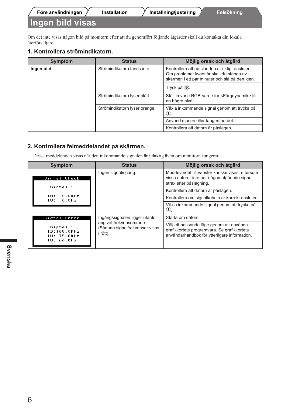 Ingen bild visas | Eizo FlexScan SX2761W User Manual | Page 38 / 60