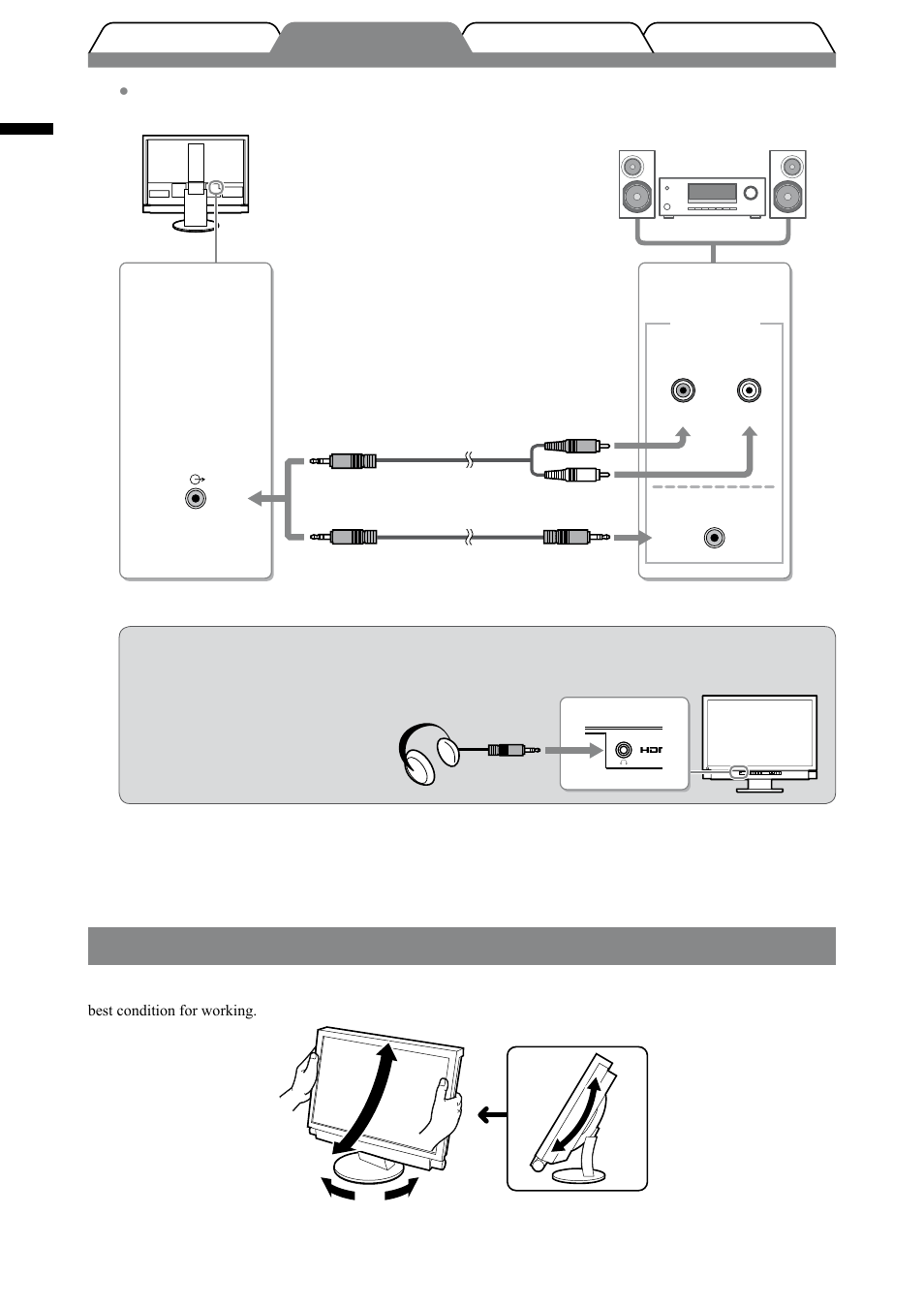 Adjusting the screen height and angle | Eizo FORIS FX2431 User Manual | Page 14 / 166