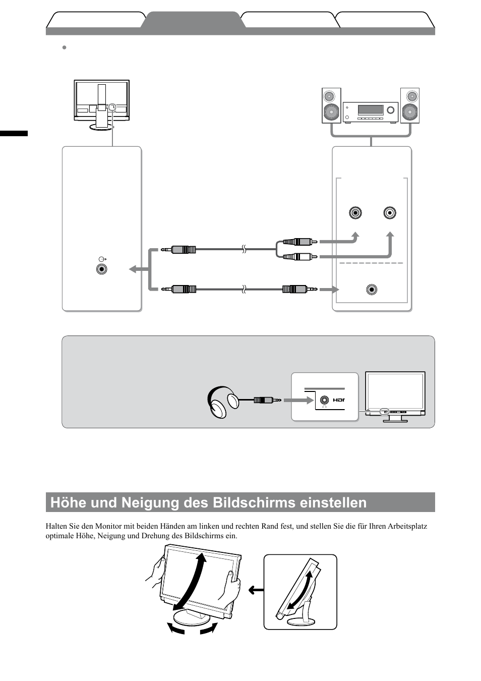Höhe und neigung des bildschirms einstellen | Eizo FORIS FX2431 User Manual | Page 32 / 166