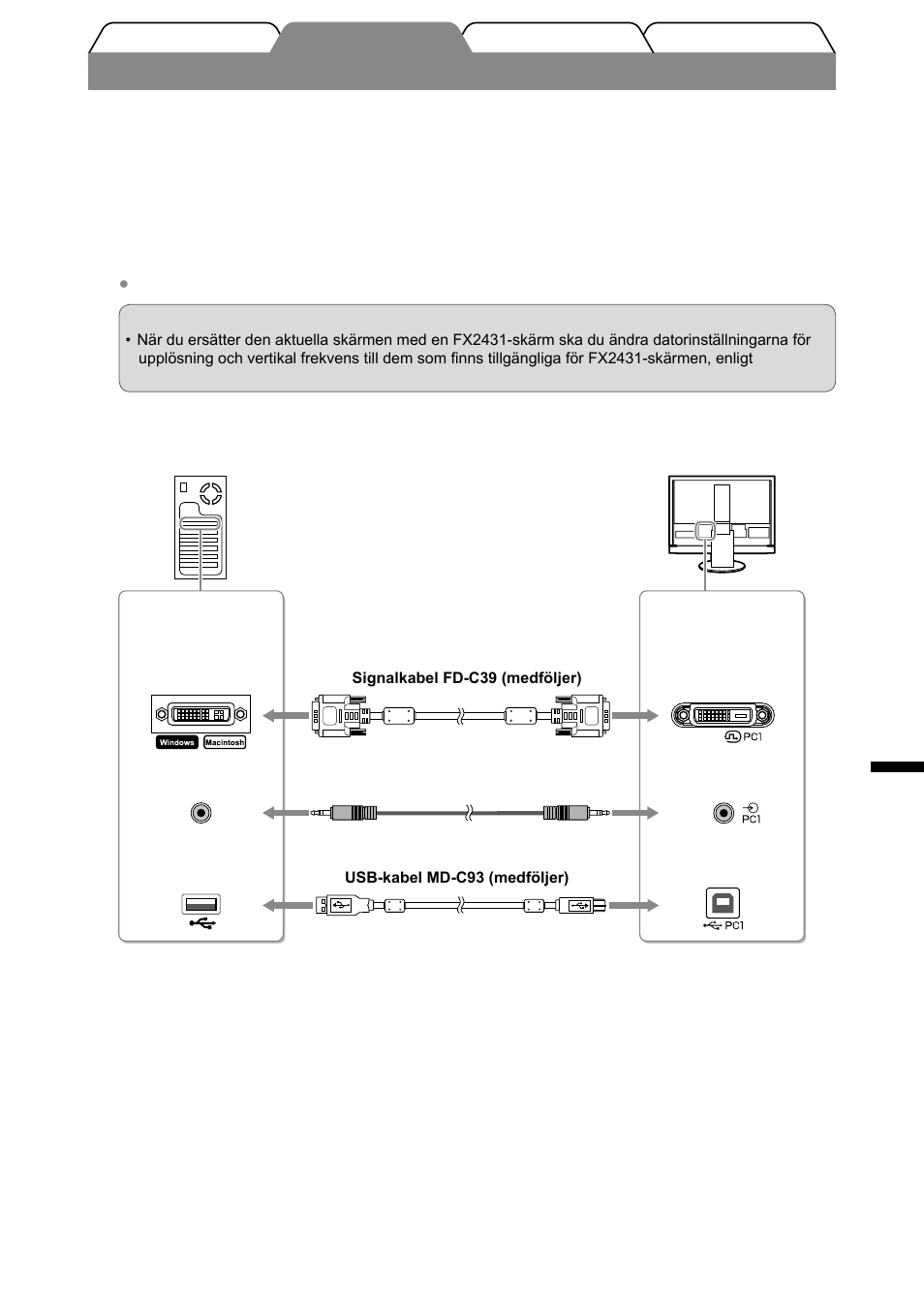 Att ansluta kablarna | Eizo FORIS FX2431 User Manual | Page 99 / 166