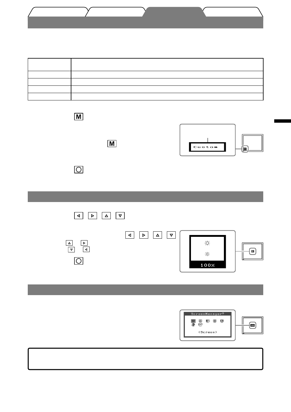 Sélection du mode d’affi chage, Réglage de la luminosité, Réglages avancés | Eizo FlexScan S1910 User Manual | Page 19 / 58