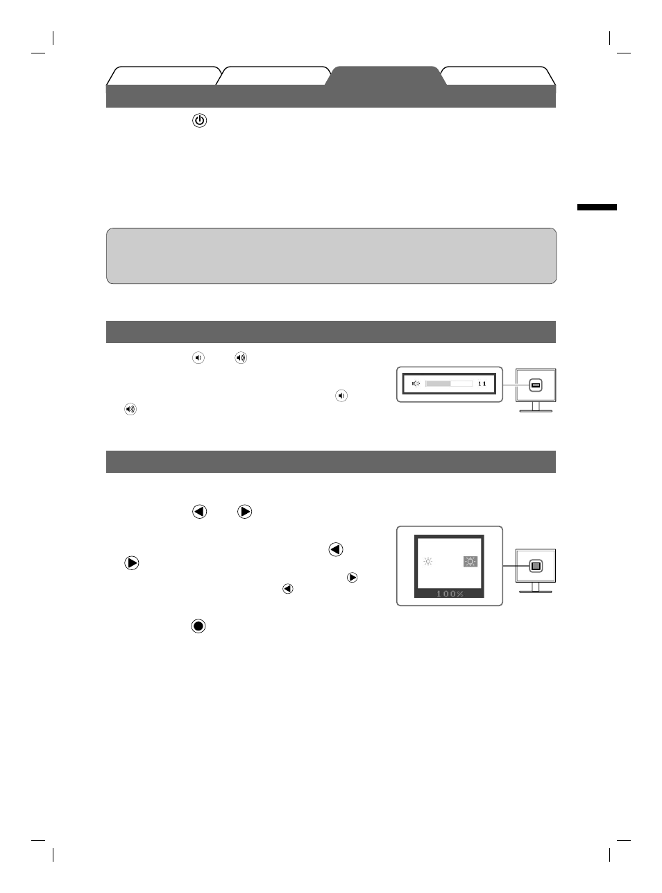 Bild wiedergeben, Bildschirmhelligkeit einstellen, Lautstärke der lautsprecher einstellen | Eizo FlexScan S1961 User Manual | Page 15 / 76