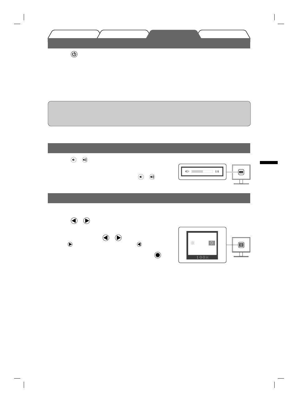 Visualización de la pantalla, Ajuste del brillo, Ajuste del volumen del altavoz | Eizo FlexScan S1961 User Manual | Page 31 / 76