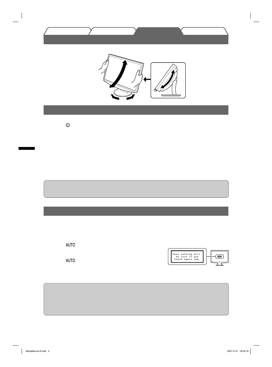 Visualización de la pantalla, Ajuste de la altura y el ángulo de la pantalla | Eizo FlexScan S2411W User Manual | Page 24 / 60