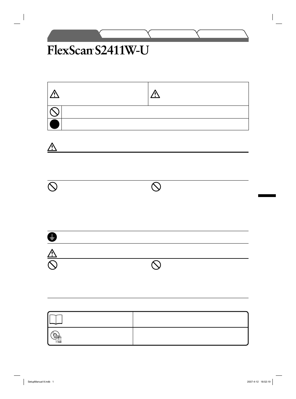Monitor lcd a colori, Simboli di sicurezza, Precauzioni | Utente | Eizo FlexScan S2411W User Manual | Page 27 / 60
