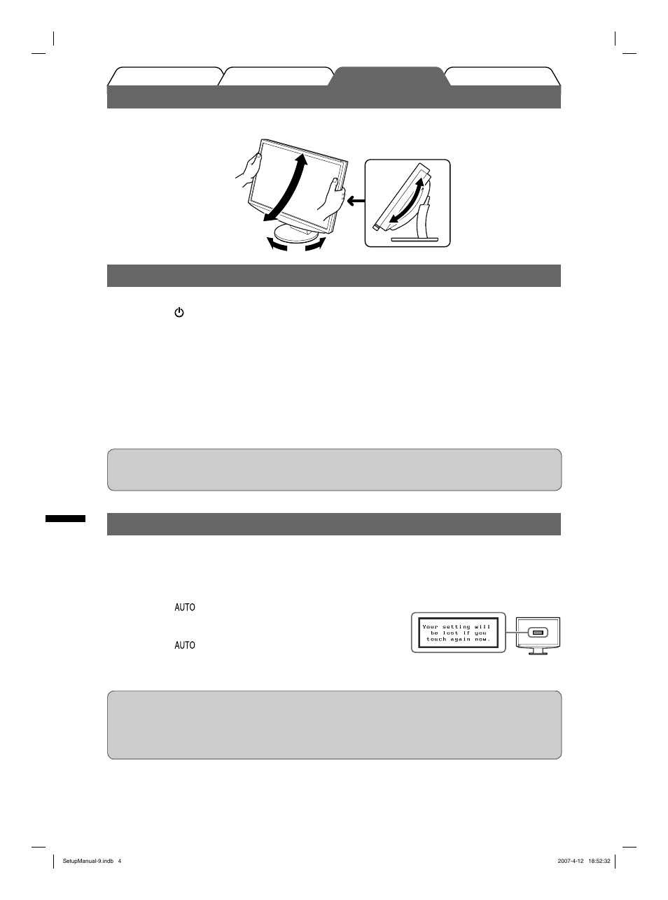 Visa skärmen, Justera skärmhöjd och vinkel | Eizo FlexScan S2411W User Manual | Page 36 / 60