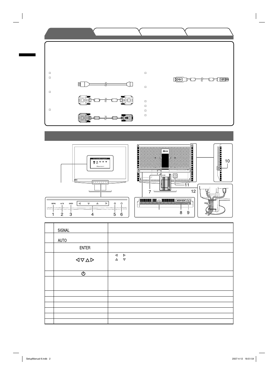 Controls and functions, English | Eizo FlexScan S2411W User Manual | Page 4 / 60