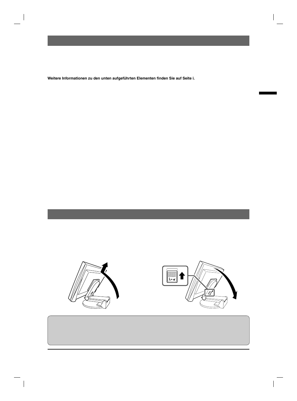 Lieferumfang, Installation/lagerung des monitors mit ez-up-fuß | Eizo FlexScan S1901 User Manual | Page 13 / 76