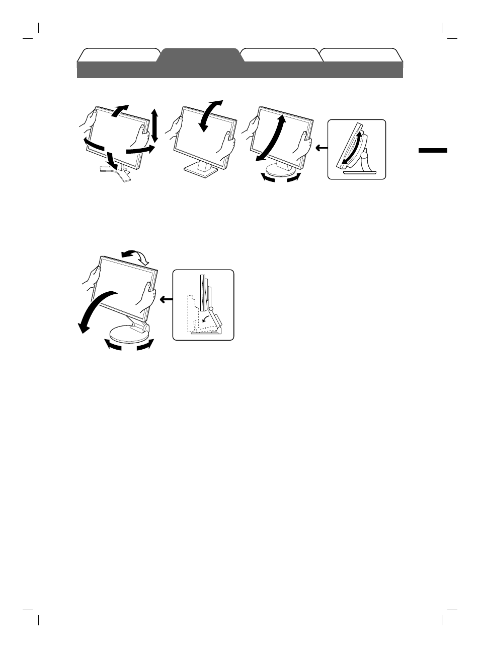 Höhe und neigung des bildschirms einstellen | Eizo FlexScan S1901 User Manual | Page 15 / 76