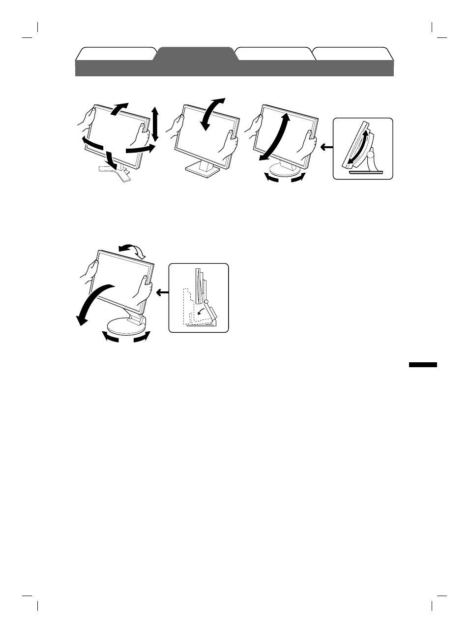 Justera skärmhöjd och vinkel | Eizo FlexScan S1901 User Manual | Page 47 / 76
