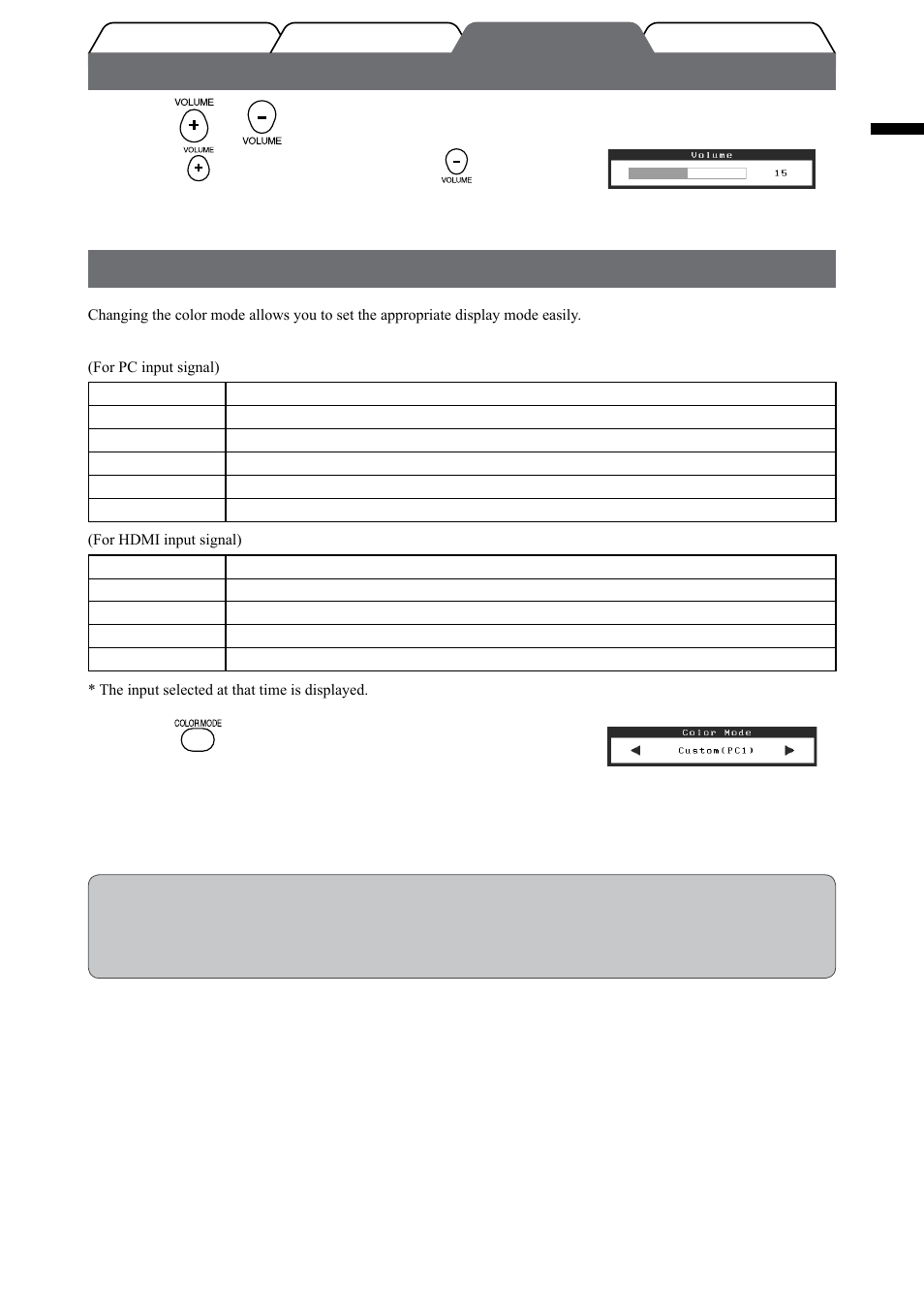 Adjusting sound volume, Selecting display mode | Eizo FlexScan HD2442W User Manual | Page 15 / 148