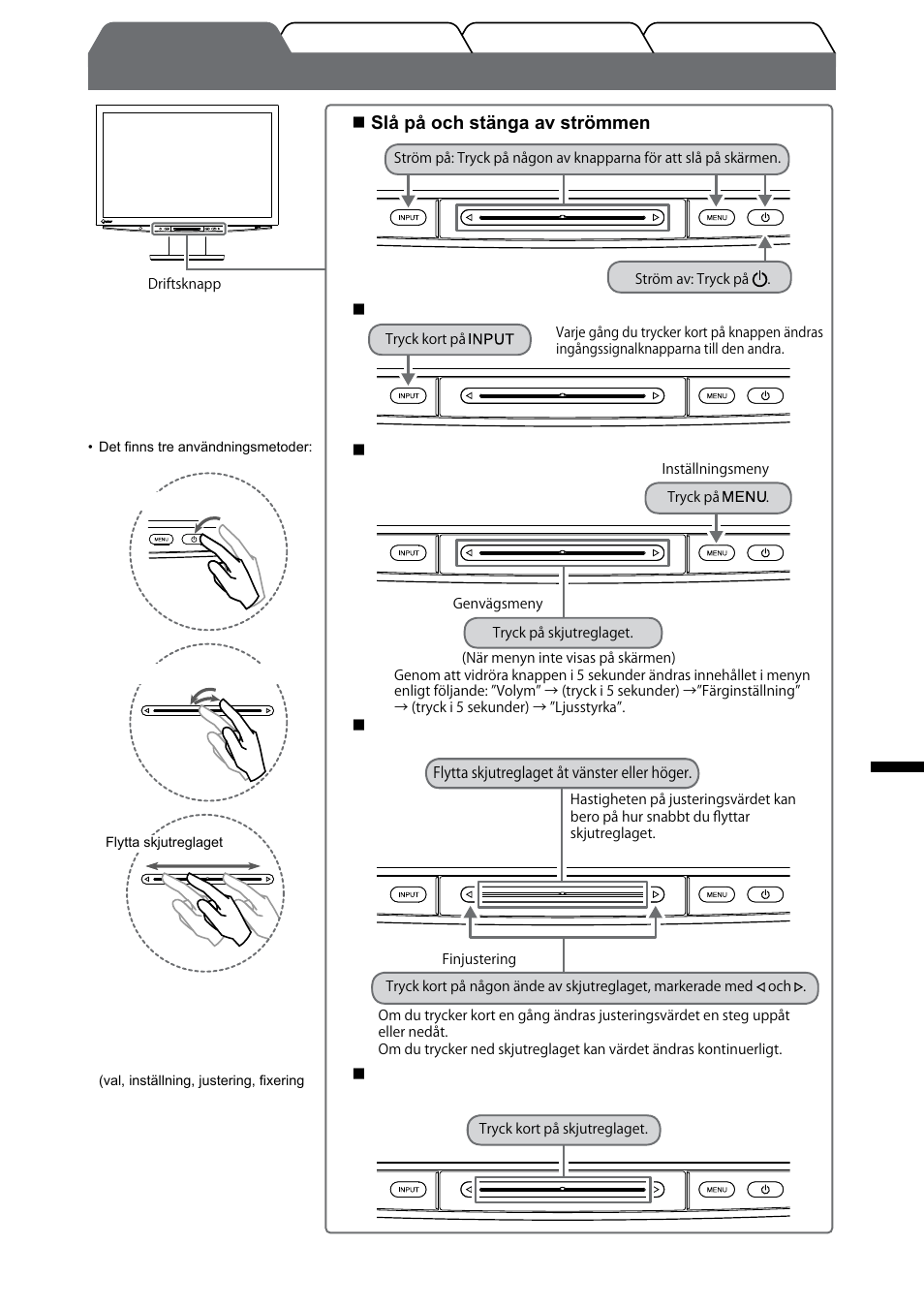 Använda driftknappen | Eizo FlexScan HD2442W User Manual | Page 89 / 148