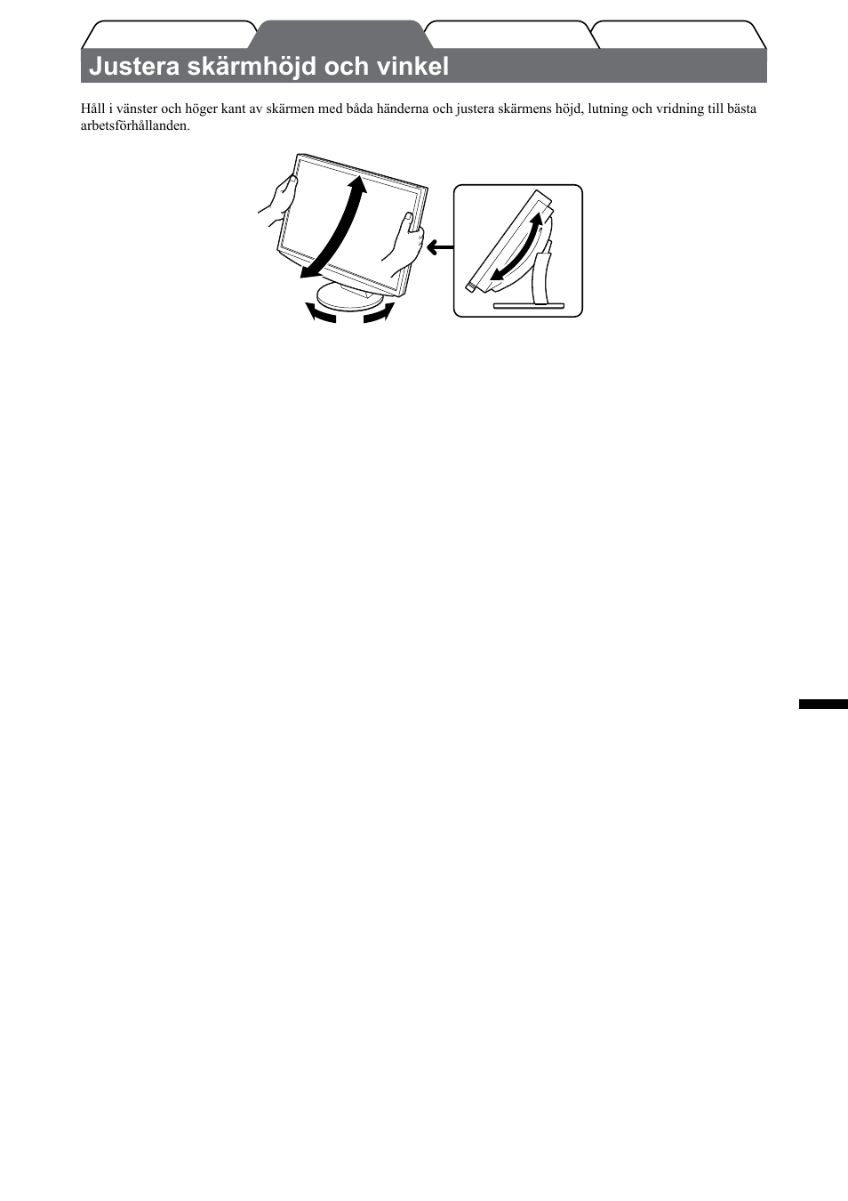 Justera skärmhöjd och vinkel | Eizo FlexScan HD2442W User Manual | Page 93 / 148