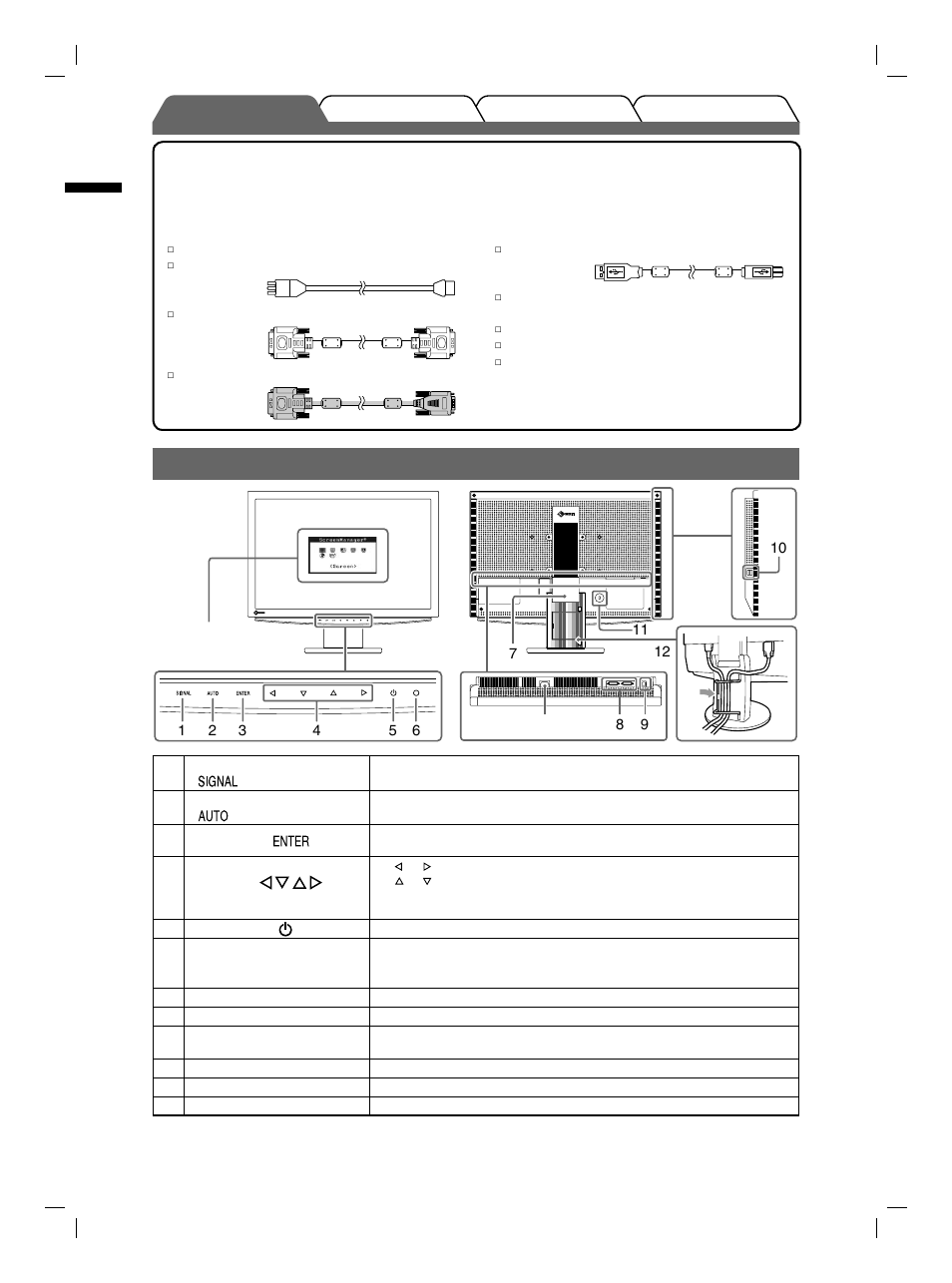 Controls and functions | Eizo FlexScan S2111W User Manual | Page 4 / 60