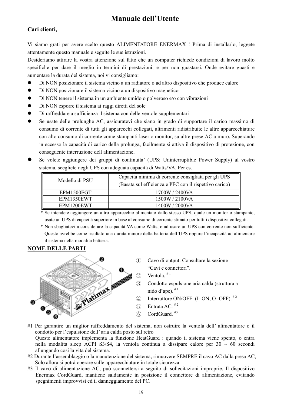 Manuale dell’utente | Enermax Platimax EPM1500EGT User Manual | Page 20 / 55
