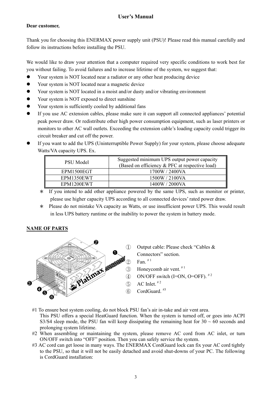 Enermax Platimax EPM1500EGT User Manual | Page 4 / 55
