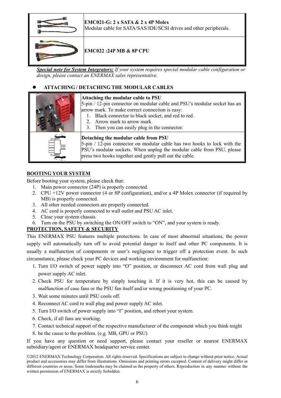 Enermax Platimax EPM1500EGT User Manual | Page 7 / 55