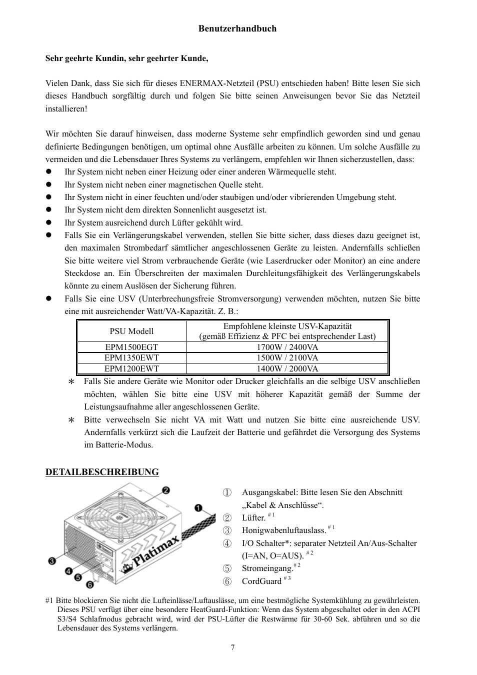 Enermax Platimax EPM1500EGT User Manual | Page 8 / 55