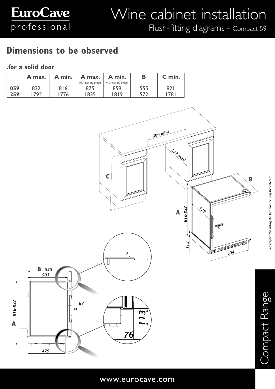 Eurocave S259 User Manual | 5 pages
