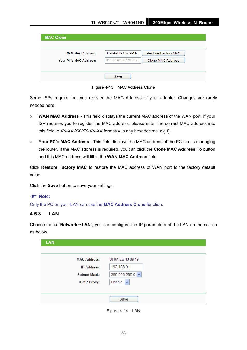 3 lan | TP-Link TL-WR940N User Manual | Page 41 / 111
