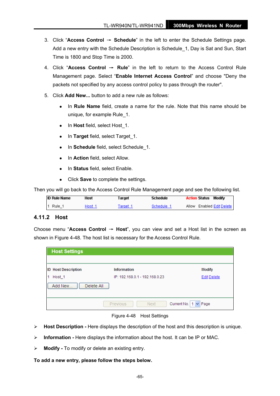 2 host, Host | TP-Link TL-WR940N User Manual | Page 73 / 111