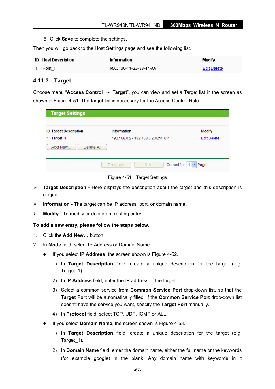 3 target, Target | TP-Link TL-WR940N User Manual | Page 75 / 111
