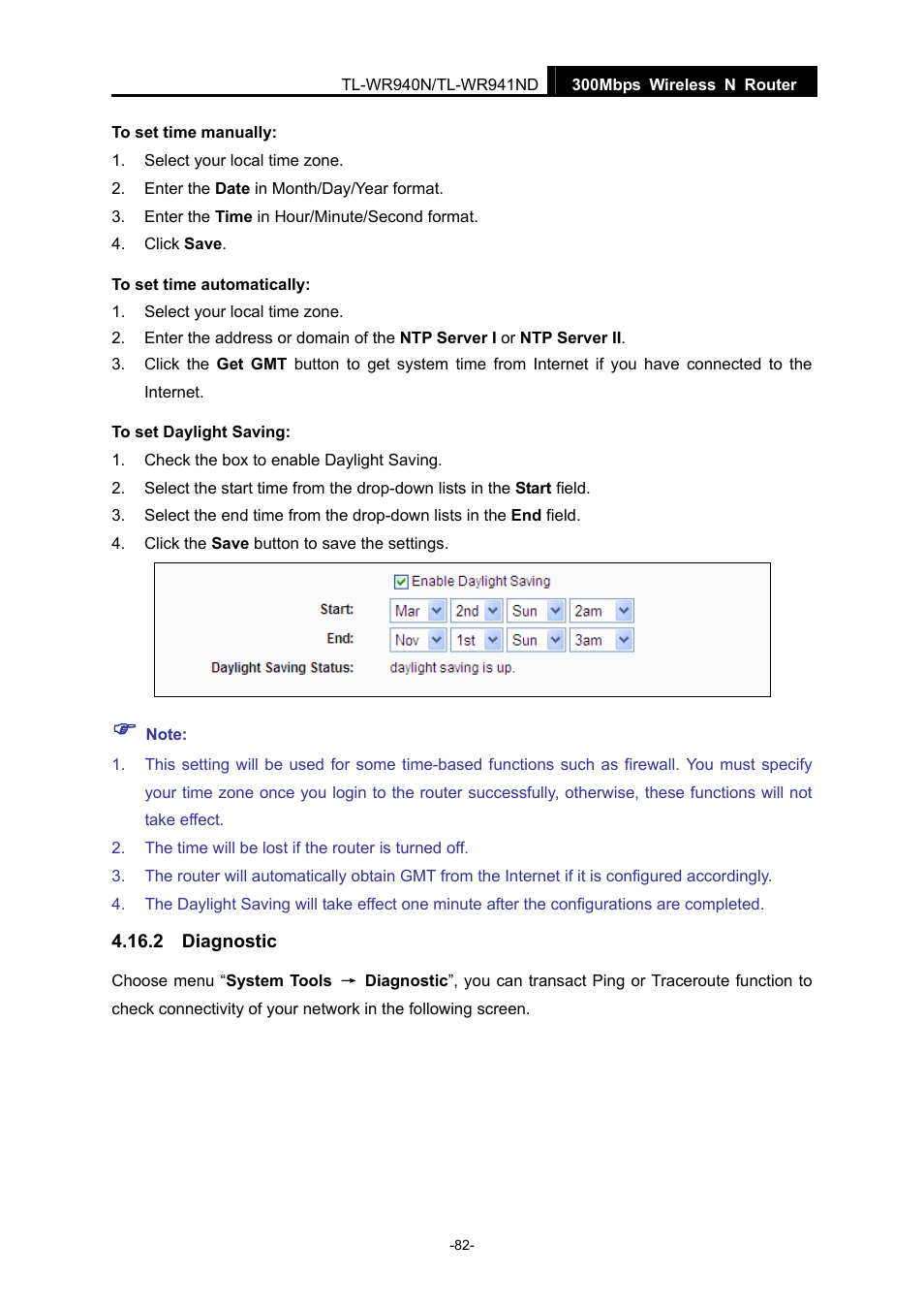 2 diagnostic, Diagnostic | TP-Link TL-WR940N User Manual | Page 90 / 111